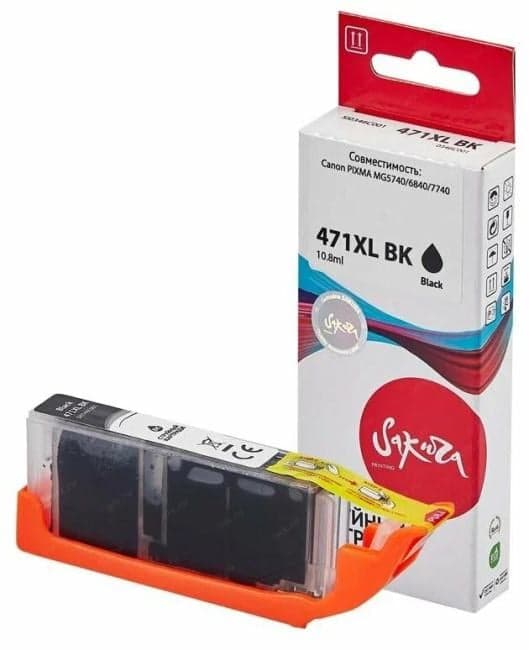 SI0346C001 Sakura 0346C001 (471XL BK) для Canon PIXMA MG5740/6840/7740, черный, 10,8 мл., 4425 к.