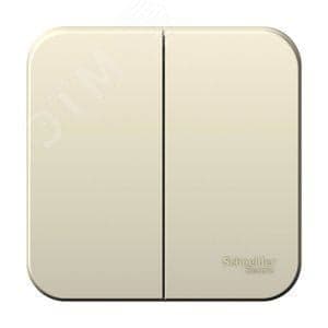 Schneider Electric BLNVA065002 BLANCA двухклавишный выключатель наружный (cх.5), 6а, 250в, молочный (BLNVA065002)