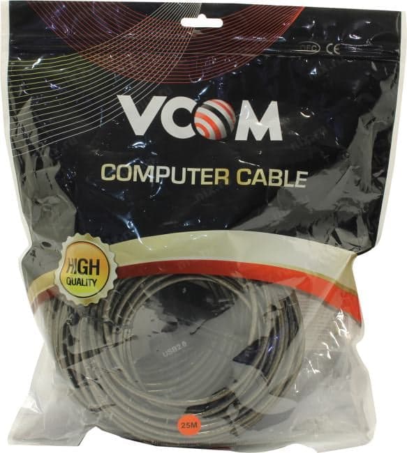 VCOM <VUS7049-25м> Кабель удлинительный активный USB 2.0-repeater A-->A 25м