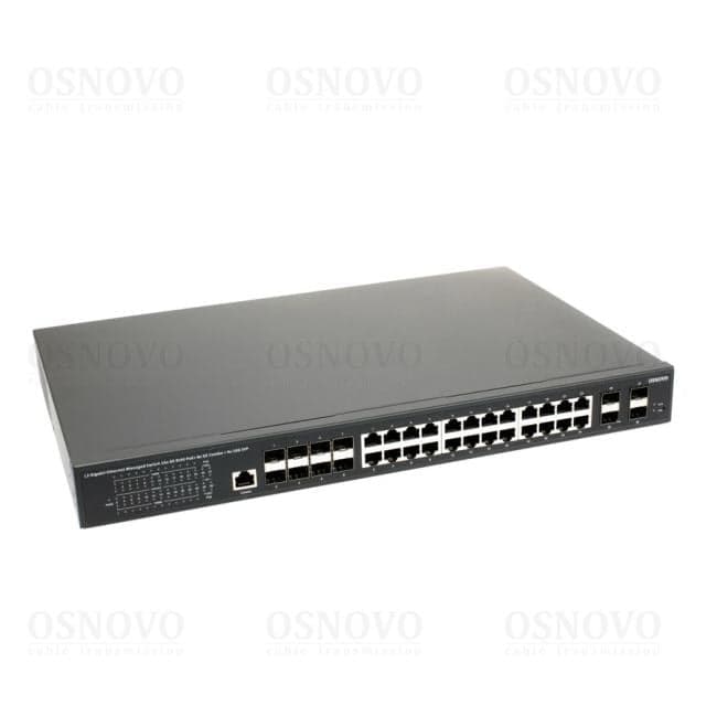 OSNOVO <SW-32G4X-3L> Управляемый коммутатор (16UTP 1000Mbps PoE + 8Combo 1000BASE-T/SFP + 4SFP+ 10Gbps)