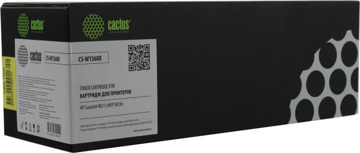 Картридж Cactus CS-W1360X Black для HP LJ M211/MFP M236