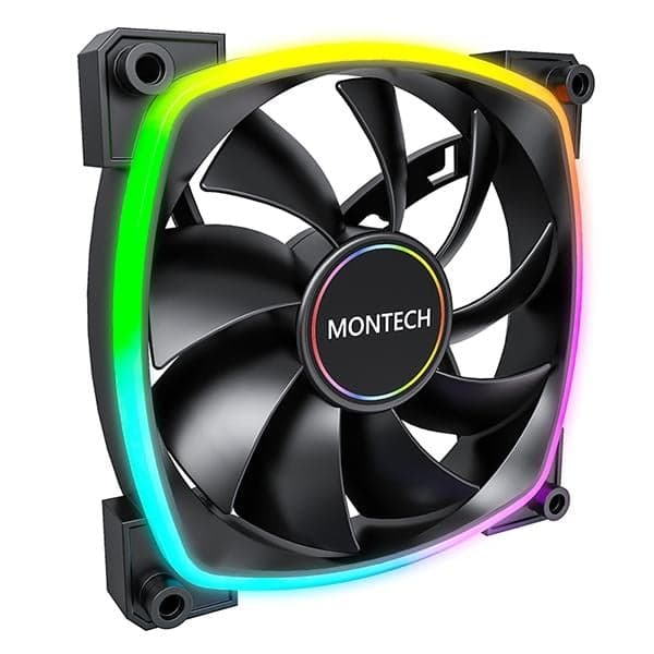 Montech AX140 PWM Black / 140mm, 4pin PWM, 3pin ARGB, 600-1600RPM, 90.5CFM, 27.9dBA, Rifle bearing / AX140B