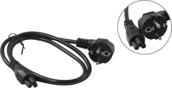 Filum <FL-PC10-EU-C5-1M> Кабель IEC-320-C5 - розетка 220V 1м Европейский стандарт, Г-образный