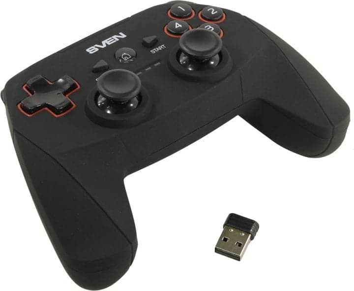 Геймпад SVEN GC-2040 <Black> (Vibration, 11кн., 4поз.перекл., 2мини-джойстика, USB/PS3, беспроводной)
