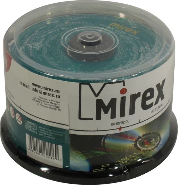 Диск CD-RW Mirex 700MB 12x Cake Box (50 шт.)