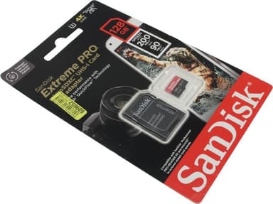SanDisk Extreme PRO <SDSQXCD-128G-GN6MA> microSDXC Memory Card 128Gb UHS-I U3 V30 A2 + microSD-->SD Adapter