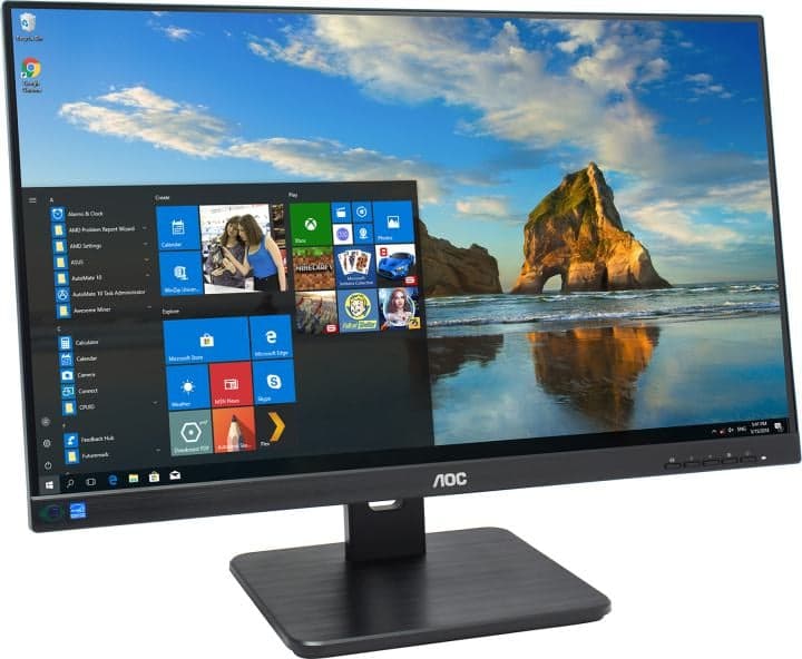 23.8" ЖК монитор AOC 24P2Q <Black> с поворотом экрана (LCD, 1920x1080, D-sub, DVI, HDMI, DP, USB3.2 Hub)