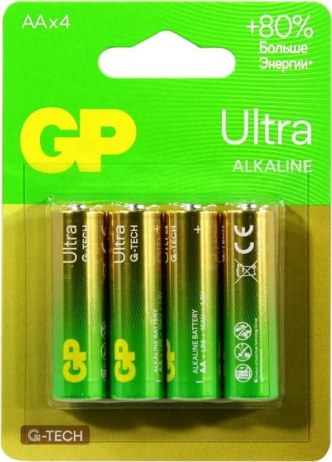 GP Ultra GP15AUA21-2CRSBC4 (LR6) Size AA, щелочной (alkaline) <уп. 4 шт>