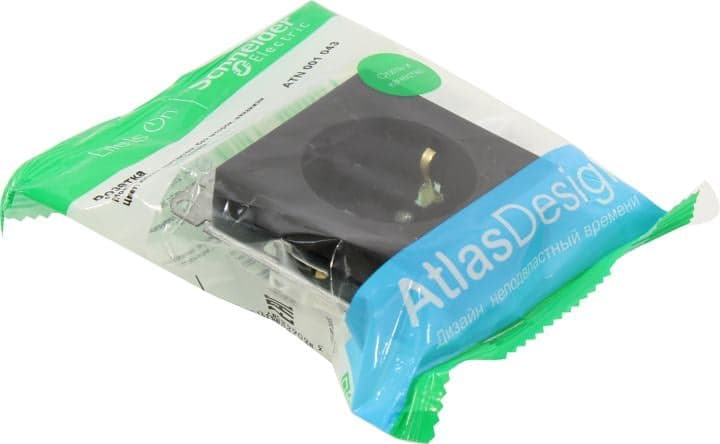 Schneider Electric AtlasDesign <ATN001043> Розетка (2К+З, внут., карбон)