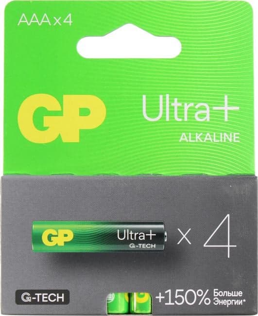 Батарейка GP 24A Ultra Plus Alkaline (AAA, 4 шт.)