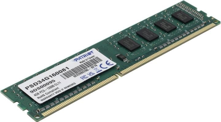 Patriot <PSD34G160081> DDR3 DIMM 4Gb <PC3-12800> CL11