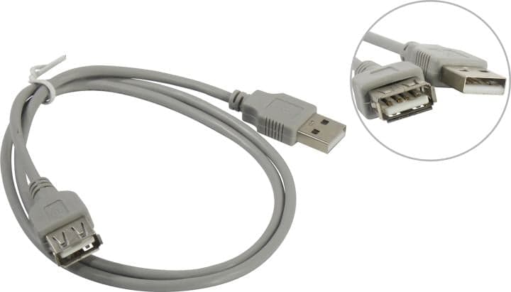 Cablexpert <CC-USB2-AMAF-75CM-N> Кабель удлинительный USB 2.0 A-->A 0.75м