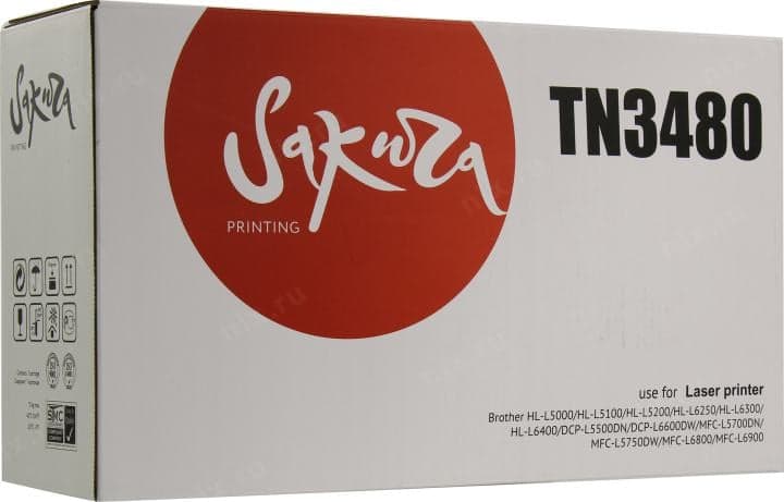 Картридж SAKURA TN3480 для Brother DCP L5500/5100/5200/6250/6300/6400/6600