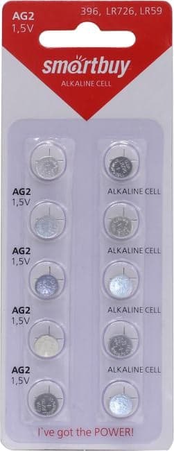 Smartbuy SBBB-AG2-10B (LR59, 1.5V) , щелочной (alkaline) <уп. 10 шт>