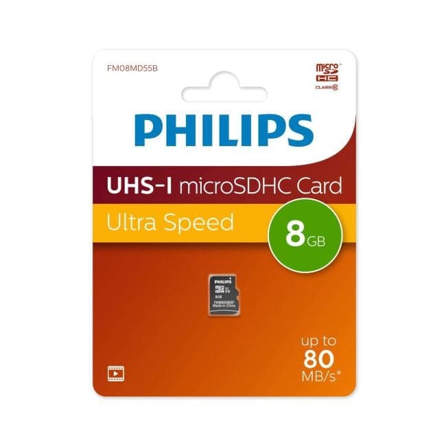 PHILIPS <FM08MD55B/97> microSDHC Memory Card 8Gb Class10 UHS-I U1