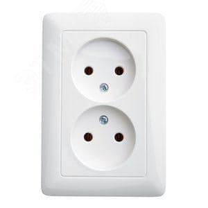 Schneider Electric RS16-235-B ХИТ Розетка двойная скрытая белая без заземления и шторок 16А 250В