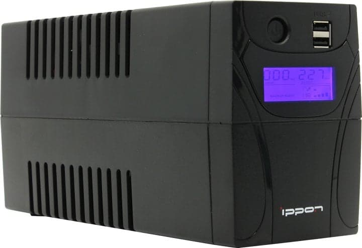 UPS 650VA Ippon Back Power Pro II 650 Euro LCD +USB+защита телефонной линии/RJ45