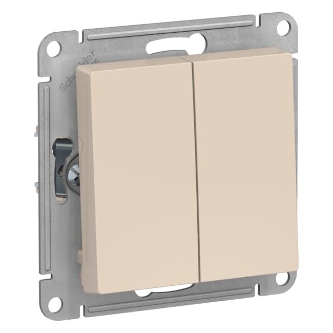 Schneider Electric ATN000265 ATLASDESIGN 2-клавишный ПЕРЕКЛЮЧАТЕЛЬ, сх.6/2, 10АХ, механизм, БЕЖЕВЫЙ