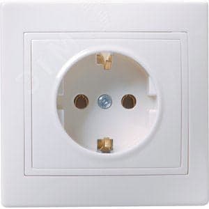 Розетка IEK ERK14-K01-16-DM 1-м СП Кварта РС10-3-КБ 16А IP20 с заземл. без защ. шторок белая