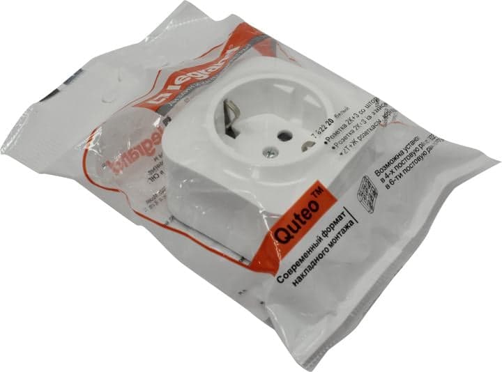 Legrand Quteo <782220> Розетка (2К+З, внеш., белая)