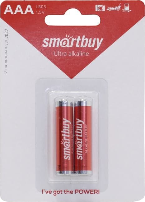 Smartbuy SBBA-3A02B, Size"AAA", 1.5V, щелочной (alkaline) <уп. 2 шт>