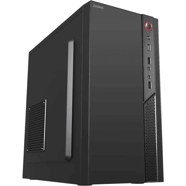 Digma DCC-MN306 черный без БП mATX 1x80mm 1x92mm 2x120mm 2xUSB2.0 1xUSB3.0 audio