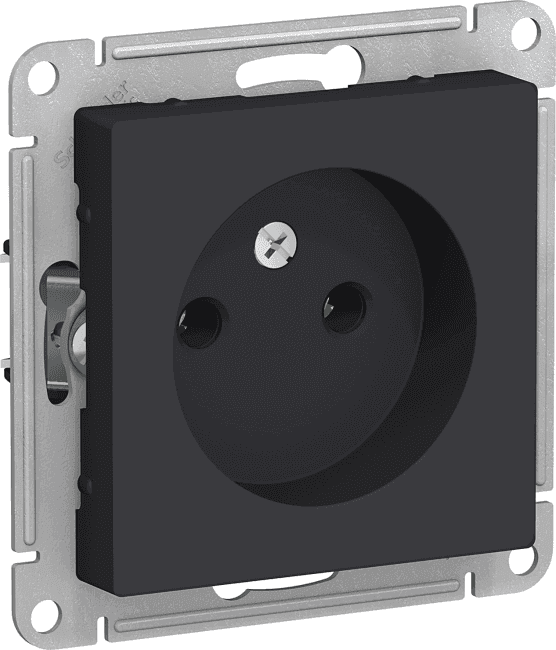 Schneider Electric ATN001041 ATLASDESIGN РОЗЕТКА без заземления без шторок, 16А, механизм, КАРБОН