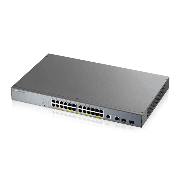 ZYXEL <GS1350-26HP> Управляемый коммутатор (24UTP 1000Mbps PoE+ + 2Combo 1000BASE-T/SFP)