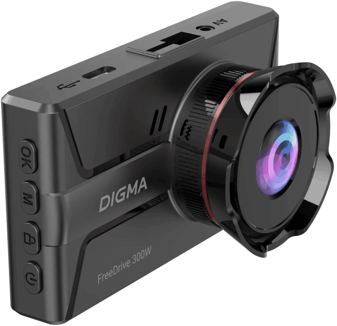 FD300W Видеорегистратор Digma FreeDrive 300W черный 4Mpix 1400x2560 130гр.