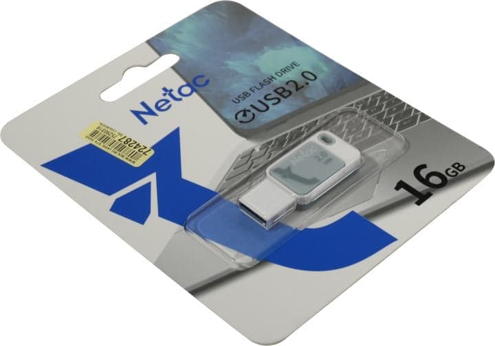 Netac <NT03UA31N-016G-20BL> USB2.0 Flash Drive 16Gb (RTL)
