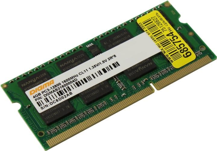 Digma <DGMAS31600004D> DDR3 SODIMM 4Gb <PC3-12800> CL11 (for NoteBook)
