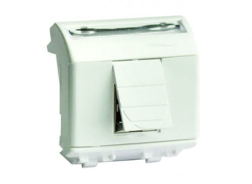 Розетка DKC 76450B компьютерная RJ45 кат.5e экран., 8P8C, белая, 2 модуля, "Brava"