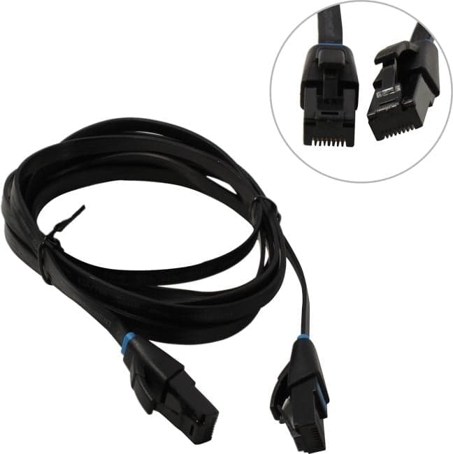 Patch Cord UTP кат.6 2м, чёрный, плоский