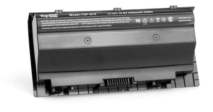 TopON TOP-G75 Asus ROG G75, G75V, G75VM, G75VW, G75VX Series. 14.8V 4400mAh 65Wh. PN: A42-G75.