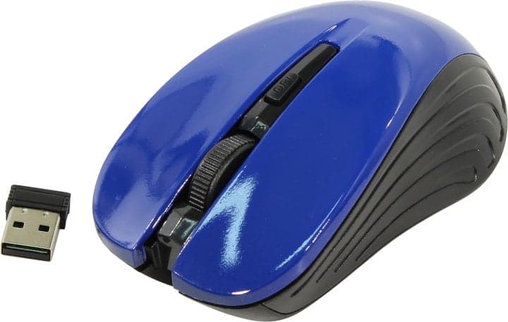 OKLICK Wireless Optical Mouse <545MW> <Black&Blue> (RTL) USB 4btn+Roll <368630>