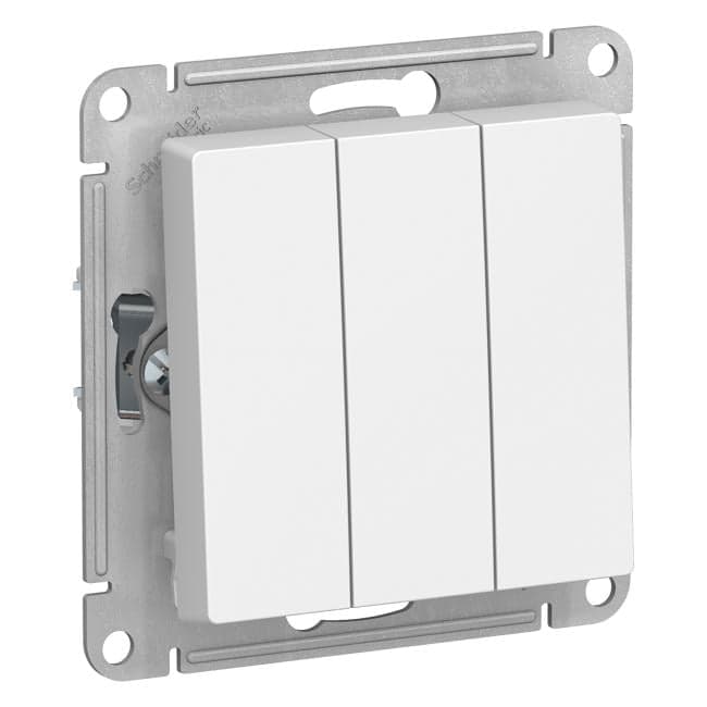 Schneider Electric AtlasDesign <ATN000131> Выключатель (3клав.,внут., без рамки, белый)