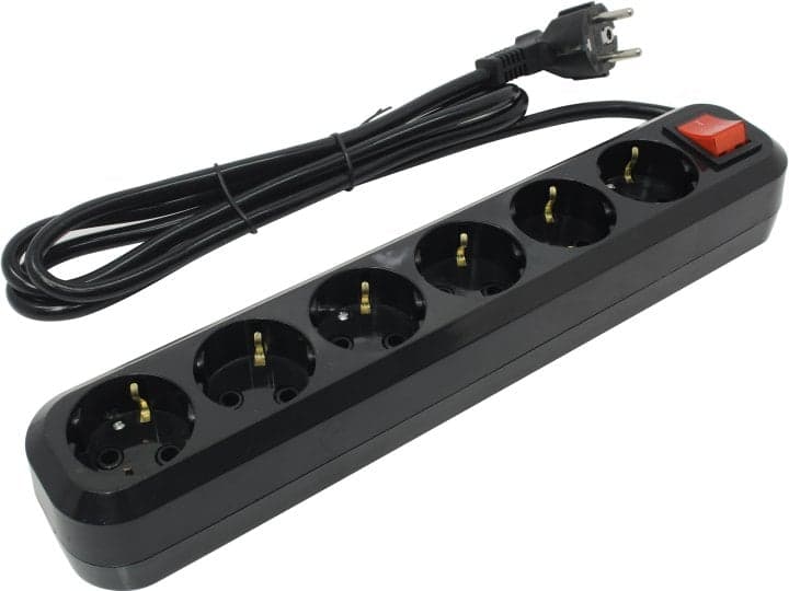 Сетевой фильтр 5bites <SP6B-318> Black <1.8м> ( 6 розеток )