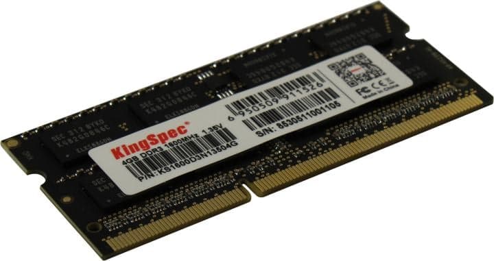 KingSpec <KS1600D3N13504G> DDR3 SODIMM 4Gb <PC3-12800> (for NoteBook)