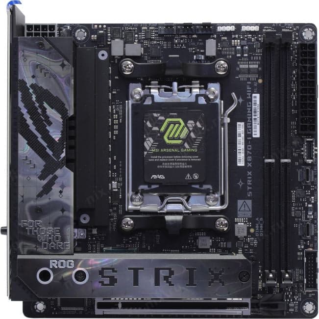УЦЕНКА ASUS ROG STRIX X870-I GAMING WIFI (RTL) AM5 <X870> PCI-E HDMI 2.5GbLAN+WiFi SATA Mini-ITX DDR5