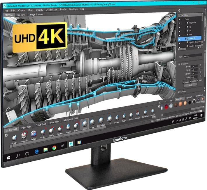 EX299469RUS Монитор с аудио 31.5" UHD 4K ExeGate SmartView EF3200C (IPS LED Grade A+, 4K, 3840x2160@60Гц (UHD 4K), 16:9