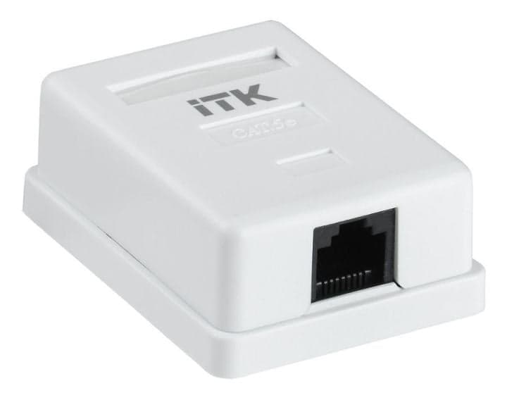 CS2-1C5EU-12 ITK Настенная инф. розетка RJ45, кат.5Е UTP, 1-порт