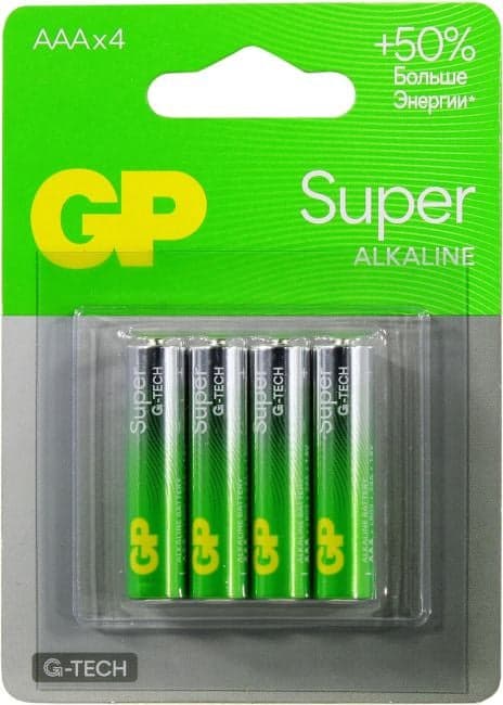 GP Ultra/Super GP24AA21-2CRSBC4 (LR03) Size AAA, щелочной (alkaline) <уп. 4 шт>