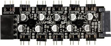 LAMP-SP101 Панель управления вентиляторами и подсв. Lamptron SP101 MB RGB Lights Syn Amp for 3PIN-5VDC(10-ways out)