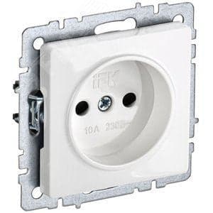 Розетка IEK BR-R10-10-K01 BRITE РС10-1-0-БрБ 10А без заземл. без защ. шторок белая