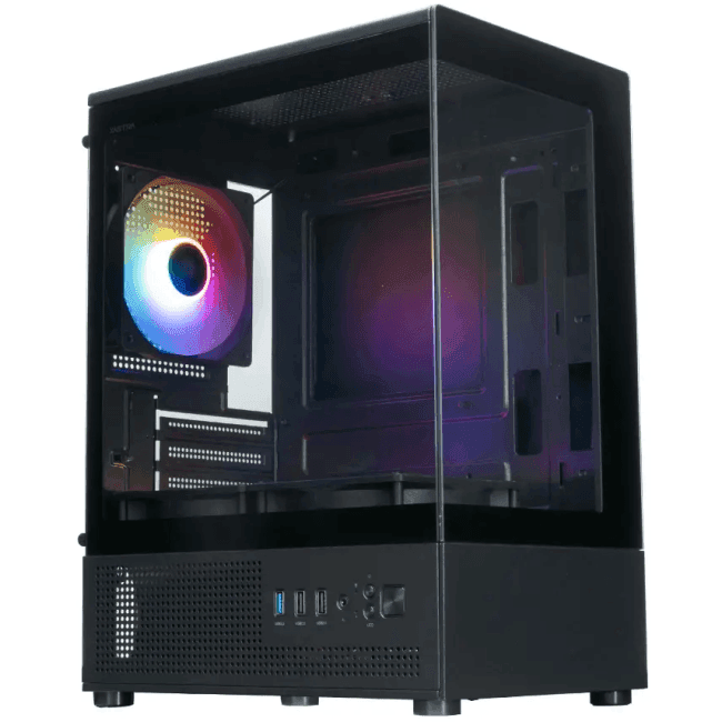XASTRA Q300M 3FRGB Black mATX/Aquarium/Screewless/ 3x120mm FRGB FC fans/ Q300M-3FC12F