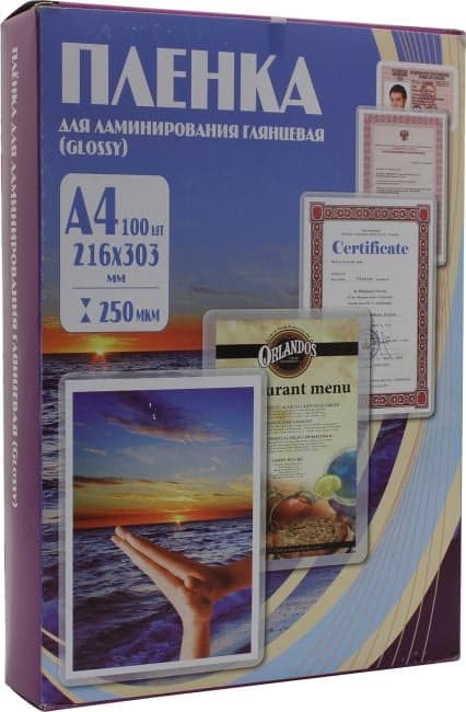 <PLP12123-1> Пакеты для ламинирования (A4, 250мкм, Gloss, уп. 100 шт)