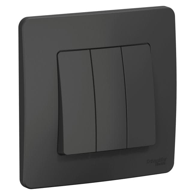 Выключатель Systeme Electric BLNVS100506 3-клавишный, 10А, 250B Антрацит внутр
