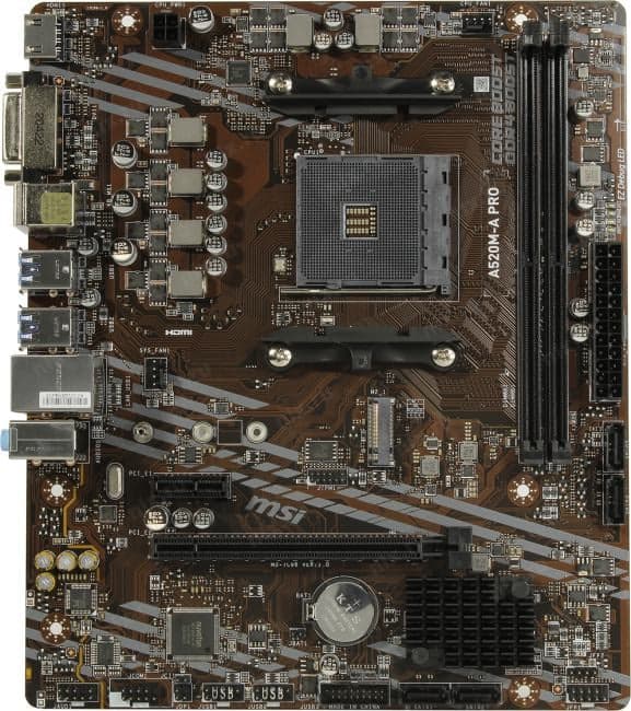 MSI A520M-A PRO (RTL) AM4 <A520> PCI-E DVI+HDMI GbLAN SATA Micro ATX 2DDR4