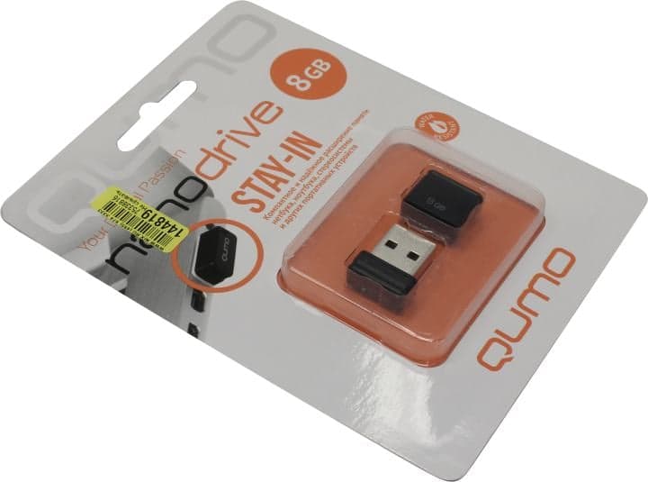 Qumo Nanodrive <QM8GUD-NANO-B> USB2.0 Flash Drive 8Gb (RTL)