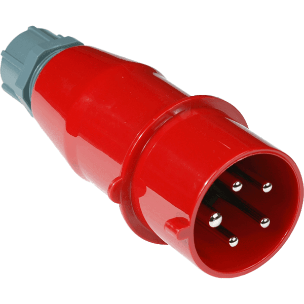 LAN-IEC-309-32A3P/M Вилка IEC 309 трехфазная, 32A, 380V, разборная, красная